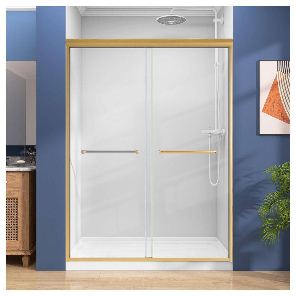 Zeafive 50 to 54 in. W x 75 in. H Double Sliding Shower Door in