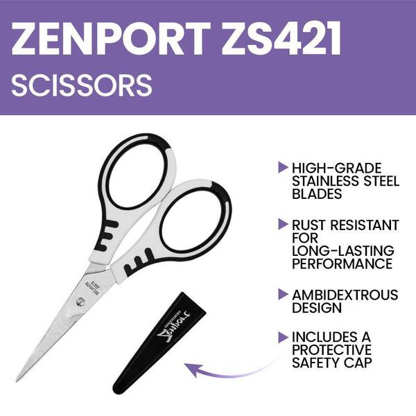 ZENPORT 5.25 in. L Stainless Trimming Scissors, Trimmer Bee