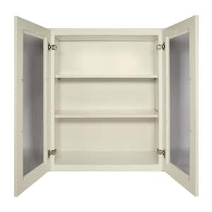 Newport Shaker Antique White Ready to Assemble Wall Cabinet with 2-Doors 3-Shelves (30 in. W x 36 in. H x 12 in. D)