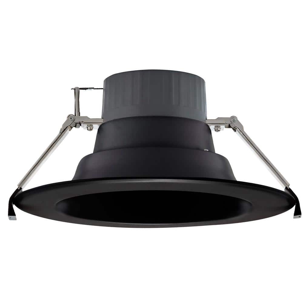 Black 6-Inch Recessed LED Downlight with Selectable Color Temperature