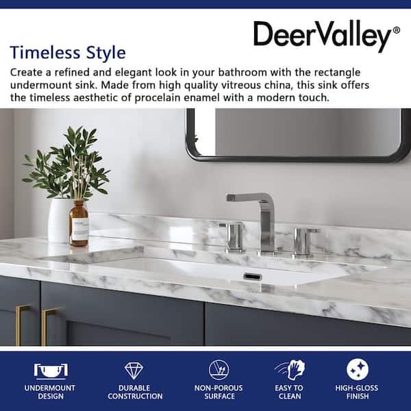 DEERVALLEY 27.5 in. x 15.9 in. Rectangular Undermount Bathroom