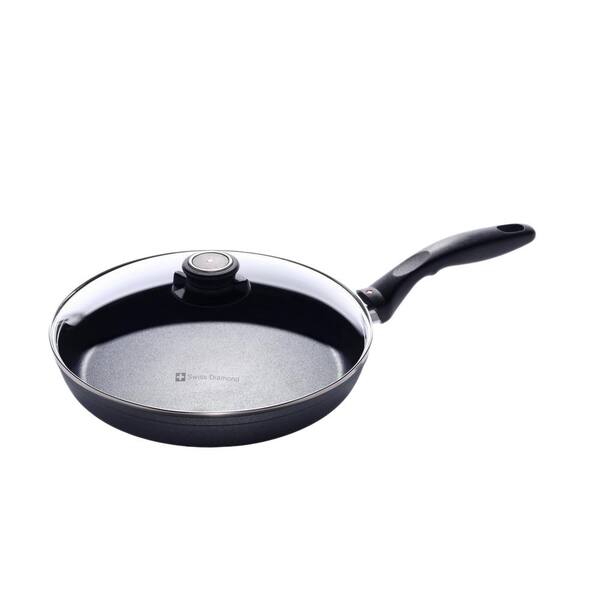 Swiss Diamond 10.25 in. Frying Pan - HD Classic Nonstick Diamond Coated Aluminum Lid Included