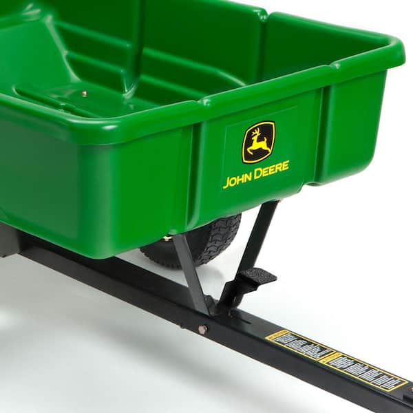 Tow Behind Poly Universal John Deere Utility Cart Dump Trailer 450-Lbs 7 cu ft