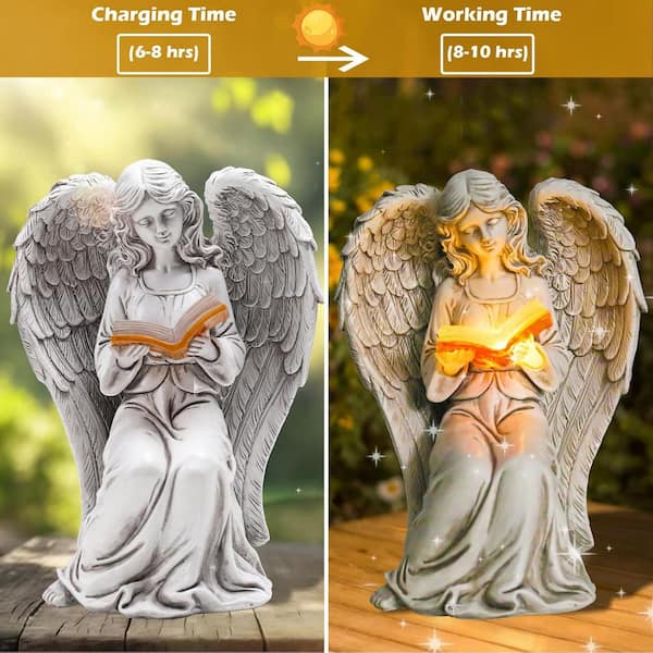 置物 angel FAWEY TRED INC Angel Statue for Garden 7.88 inches Guardian Solar
