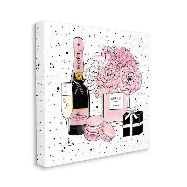 Stupell Industries "Pink Glam Celebration Fashion Dessert Champagne" by Martina Pavlova Unframed Canvas Wall Art Print 17 in. x 17 in.