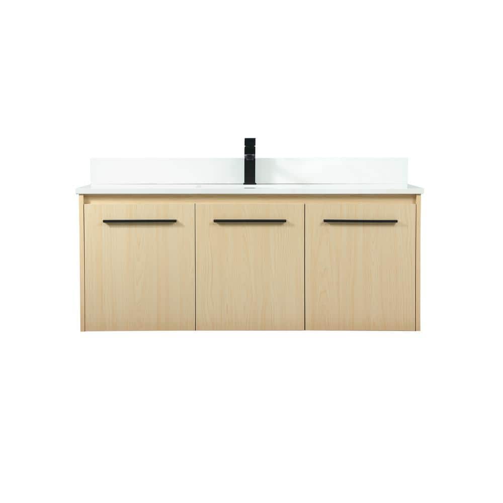 Simply Living 48 in. W x 18 in. D x 19.7 in. H Bath Vanity in Maple with Iv