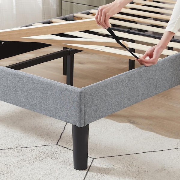 BEDWIN✖️HTC VECELO Upholstered Bed, Platform Bed with Adjustable