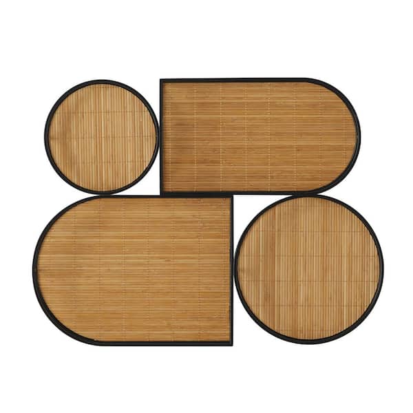 21 in. x 28 in. Brown Bamboo Modern Abstract Wall Decor