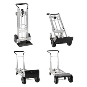 Folding Series 1000 lbs. 4-in-1 Hand Truck/ Assisted Hand Truck/ Cart/ Platform Cart with Flat-Free Wheels