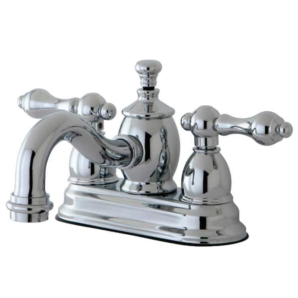 Kingston Brass English Country 4 in. Centerset 2-Handle Bathroom Faucet in Chrome