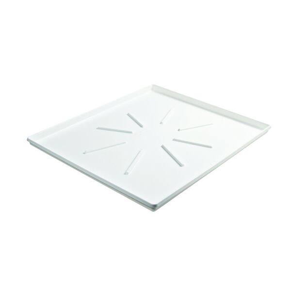 Photo 1 of 29 in. x 33 in. Low Profile Washing Machine Drain Pan with PVC Fitting