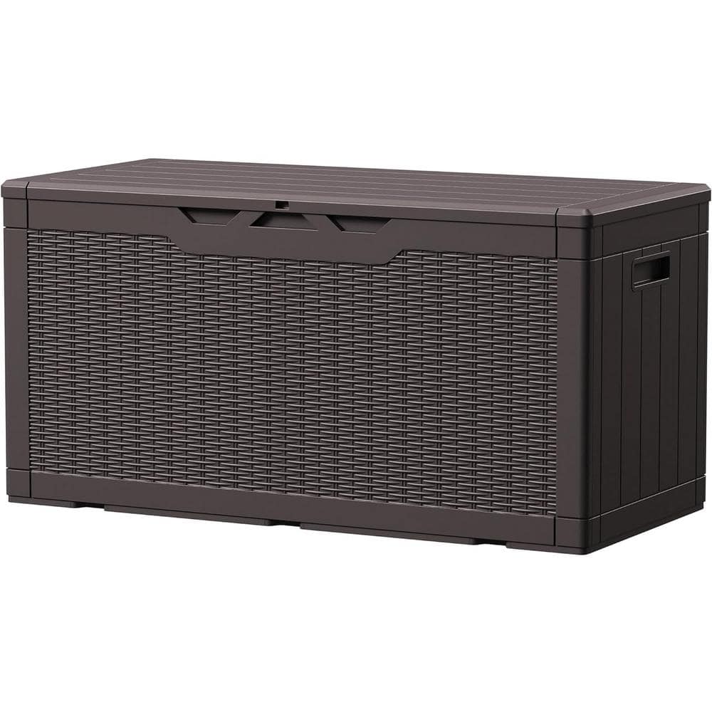 100 Gal. Resin Deck Box Waterproof Indoor Outdoor Lockable Storage Containe