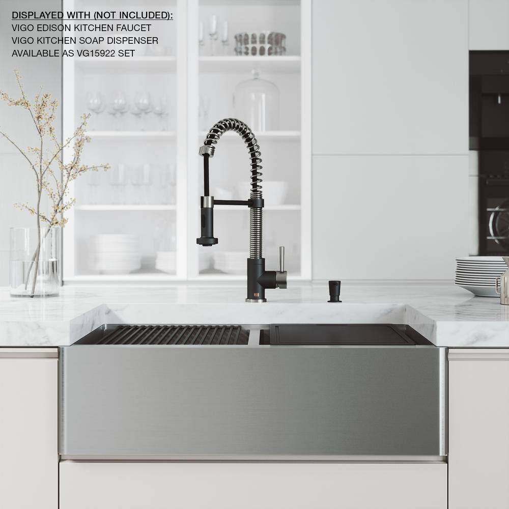 Oxford 33" Stainless Steel Double Bowl Farmhouse Kitchen Sink