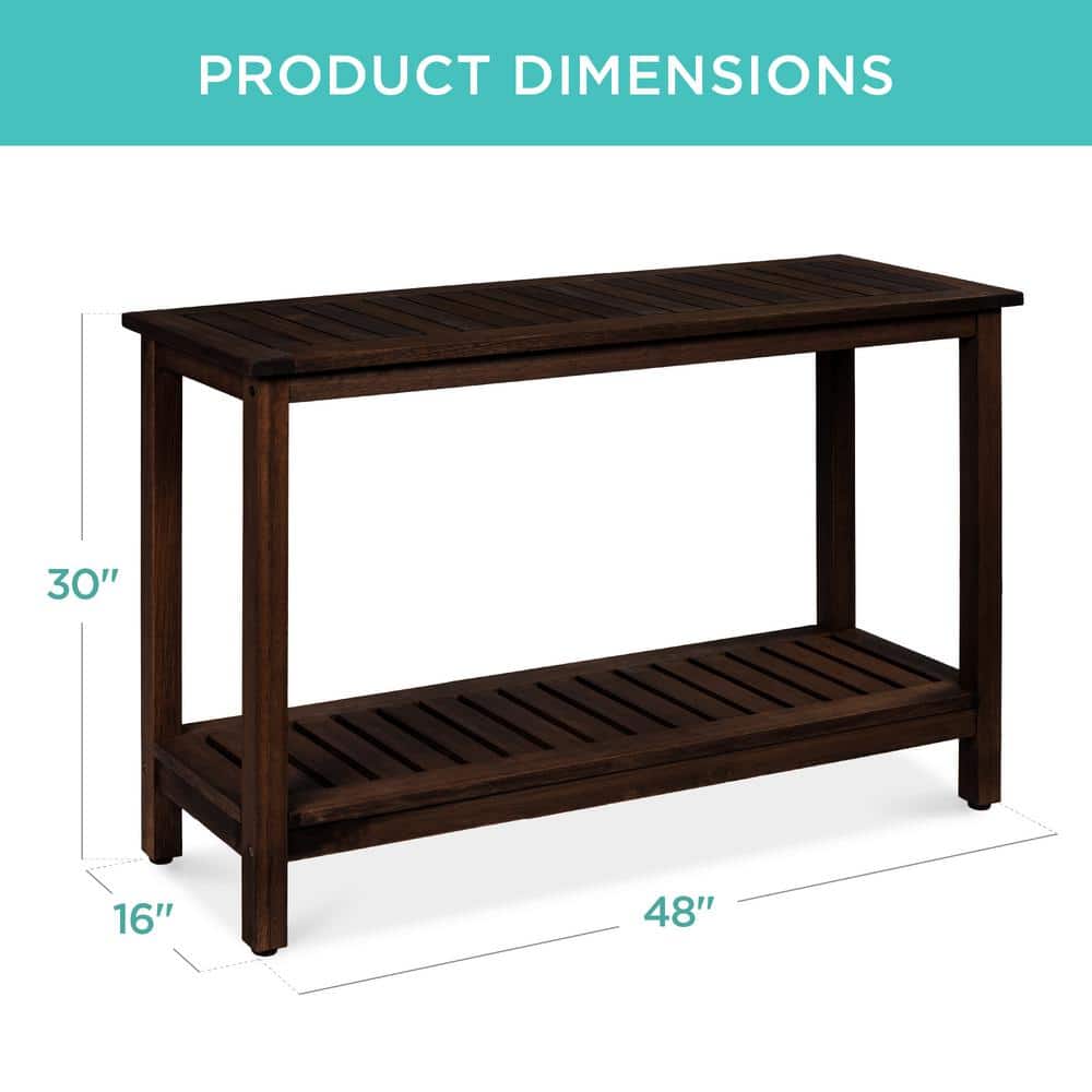 Espresso Eucalyptus Wood 50.5" Console Table with Storage