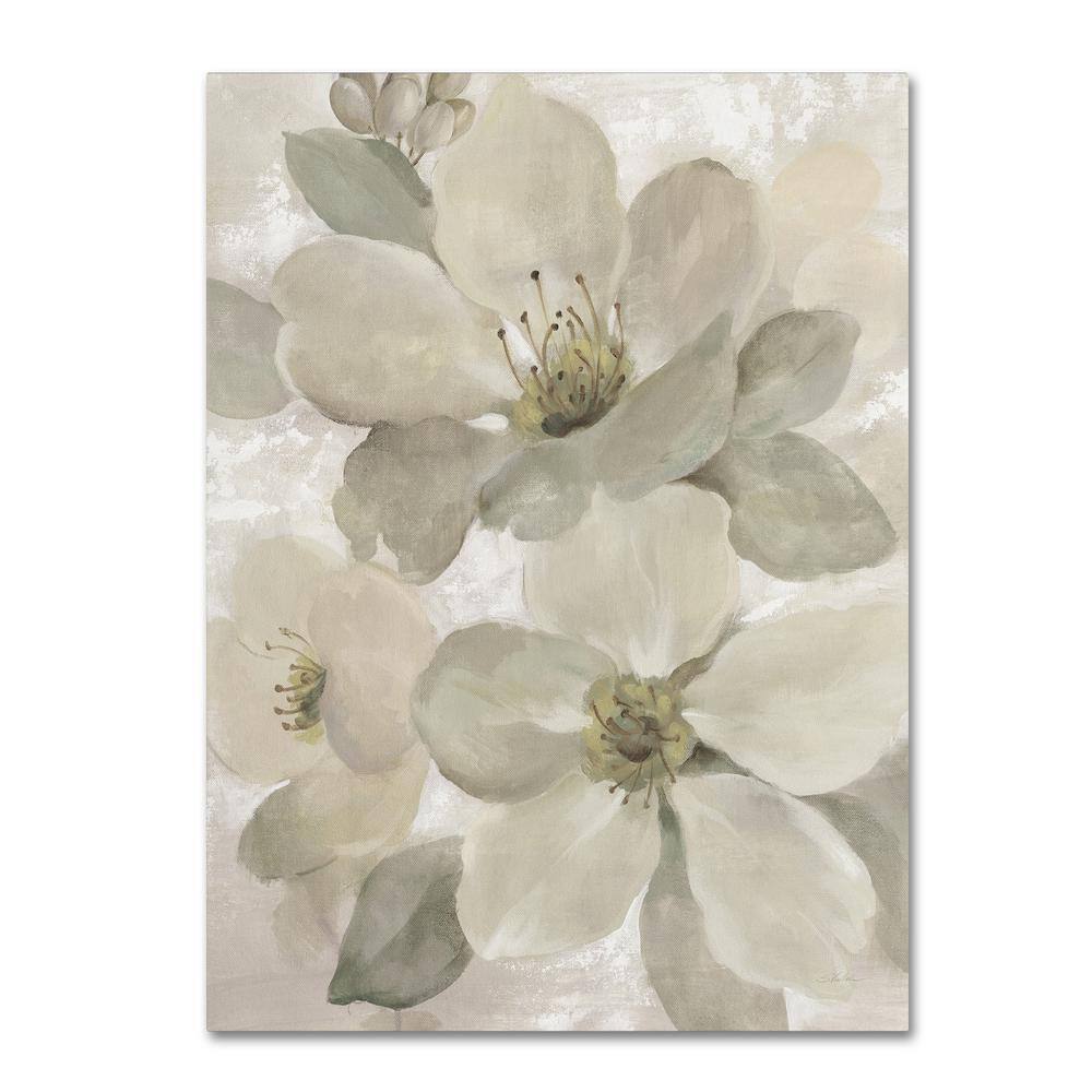 Silvia Vassileva Neutral Floral Canvas Art with Floater Frame