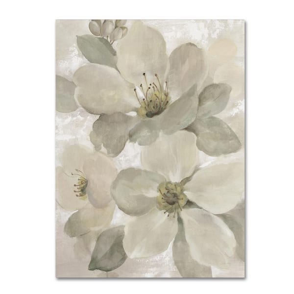 Trademark Fine Art White on White Floral I Crop Neutral by Silvia Vassileva Nature Wall Art 24 in. x 32 in.