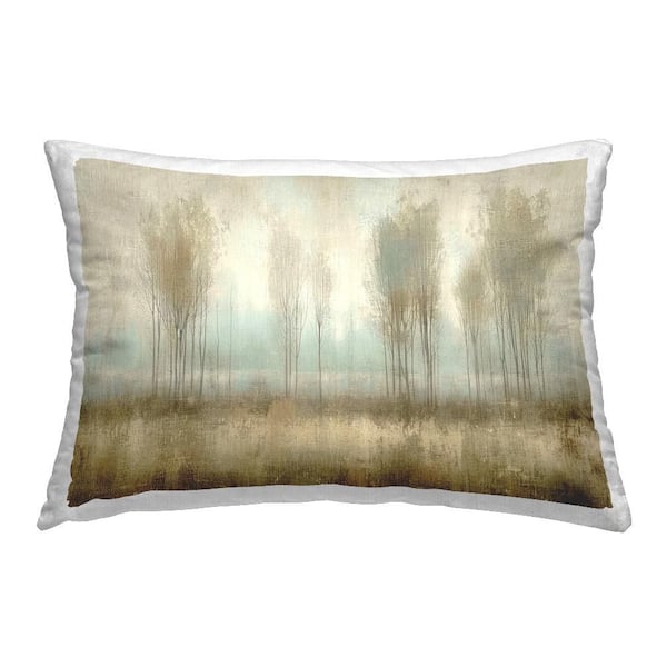 Stupell Industries Muted Forest View Beige Print Polyester 14 in. X 20in. Throw Pillow