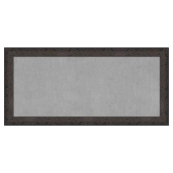 Amanti Art Dappled Black Brown 53 in. x 25 in. Framed Magnetic Board