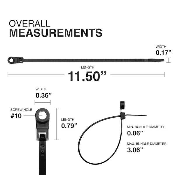 TR Industrial 11 in. Contractor Series Mounting Hole UV Cable