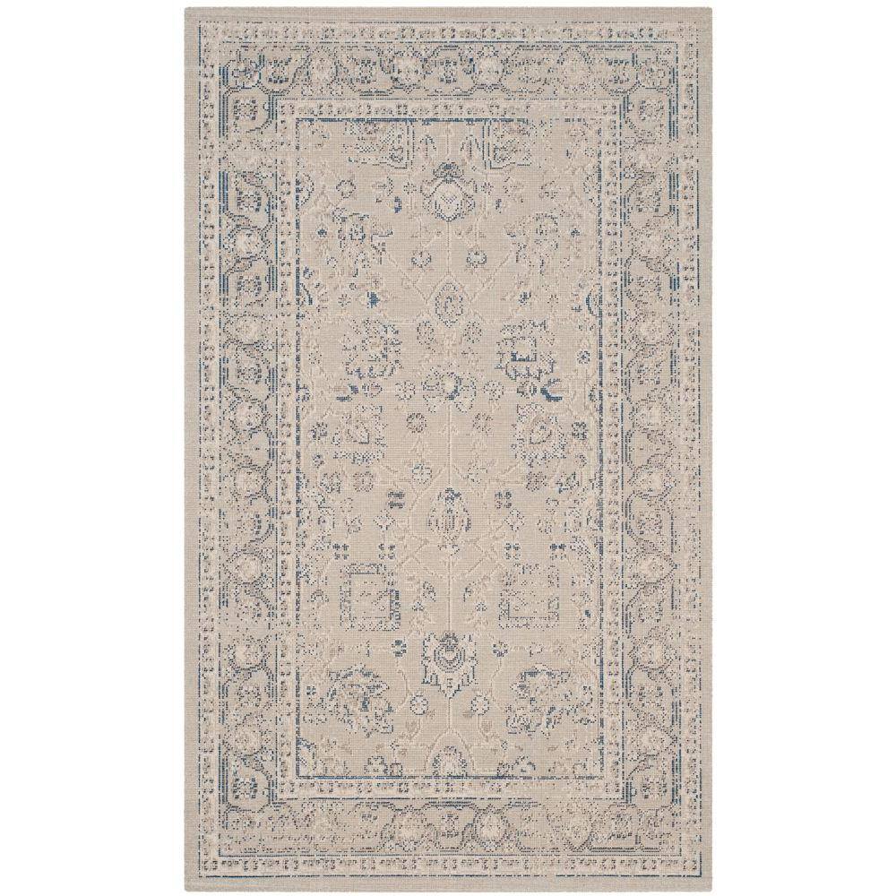 SAFAVIEH Patina Collection PTN326G Vintage Oriental Non-Shedding Living Room Bedroom Accent Area Rug Grey Grey 4' x 4' Square 