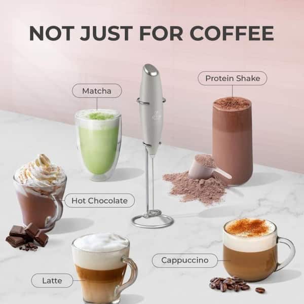 Zulay Kitchen Handheld Milk Frother Wand Electric Coffee Whisk for