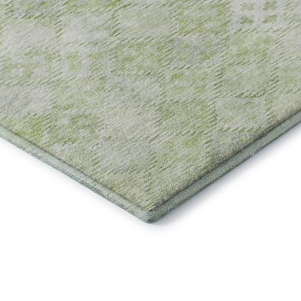 Mayfield Premium Machine Washable Abstract AMF1081 Sage 5 ft. x 7 ft. 6 in. Area Rug