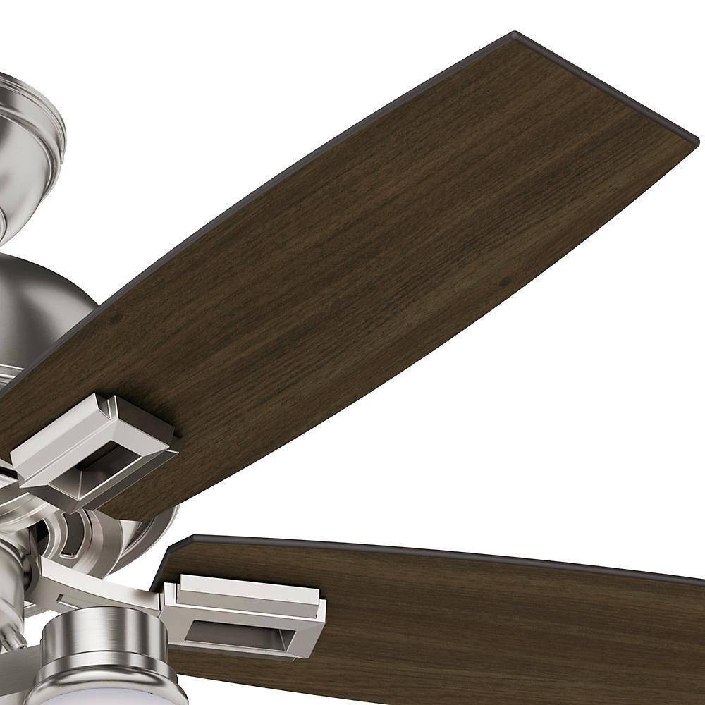 Donegan 44" Brushed Nickel Ceiling Fan with LED Light and Reversible Blades