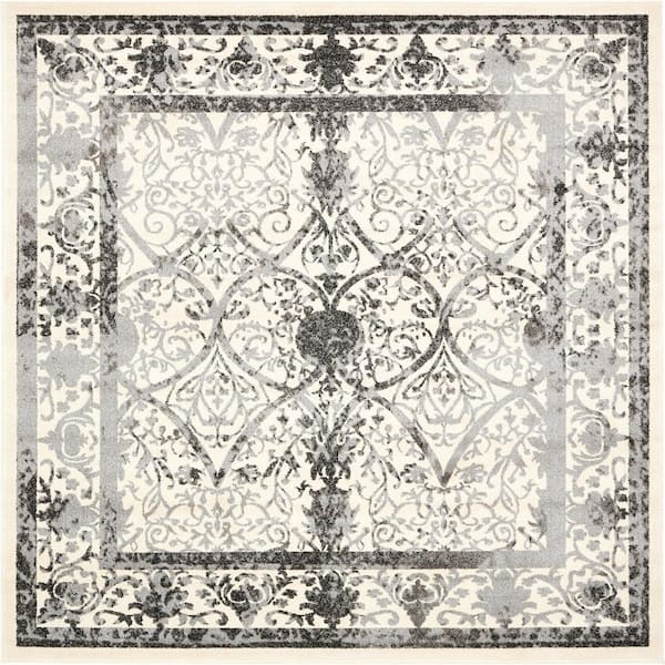 La Jolla Traditional Gray 8' 0 x 8' 0 Square Rug