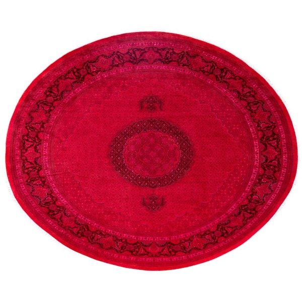 Fine Vibrance Red 8 X 10 Hand-Knotted Wool Indoor Area Rug