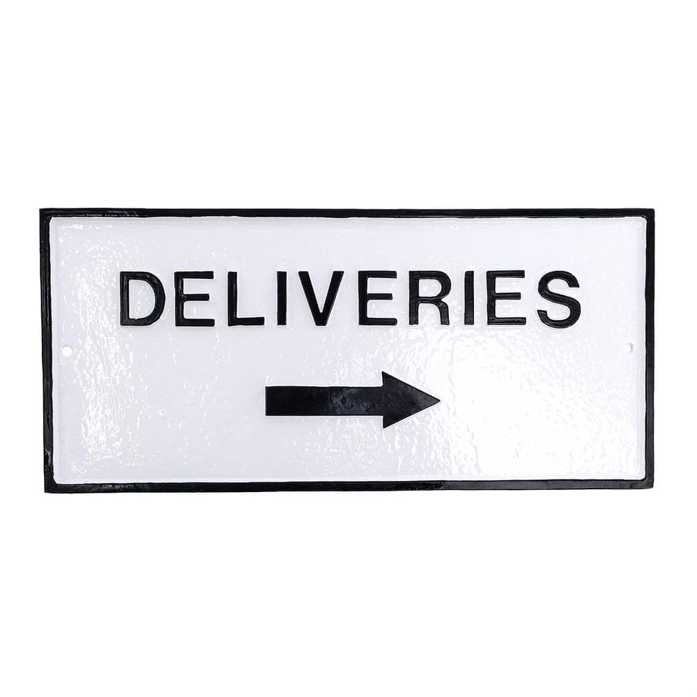 "7.25"" x 15.25"" Deliveries with Right Arrow Standard Rectangle Wall Statement Plaque - White/Black" price history on PriceWatchPro