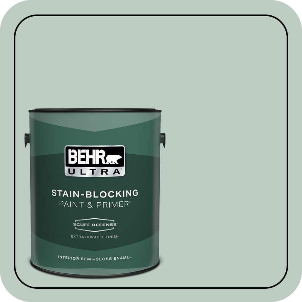 1 gal. #QE-42 Antiqued Aqua Extra Durable Semi-Gloss Enamel Interior Paint & Primer price history on PriceWatchPro