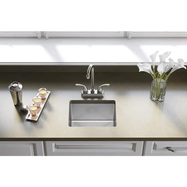Crosstown 17 in. Drop-In/Undermount Single Bowl 20-Gauge Stainless Steel Kitchen Sink w/ Accessories