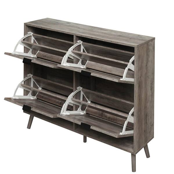 COWLOWN 41.34 in. W x 9.45 in. D x 35.83 in. H Bathroom Dark Gray Linen Cabinet