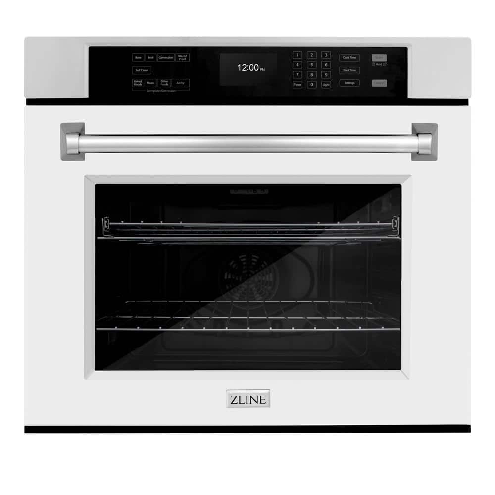 Professional 30 in. True Convection Electric Single Wall Oven with Air Fry in Stainless Steel with Matte White Door
