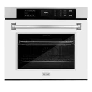 Professional 30 in. True Convection Electric Single Wall Oven with Air Fry in Stainless Steel with Matte White Door