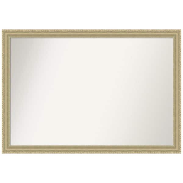 Amanti Art Champagne Teardrop 39 in. W x 27 in. H Non-Beveled Wood Bathroom Wall Mirror in Champagne