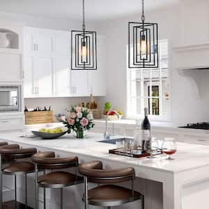 black hanging lights kitchen