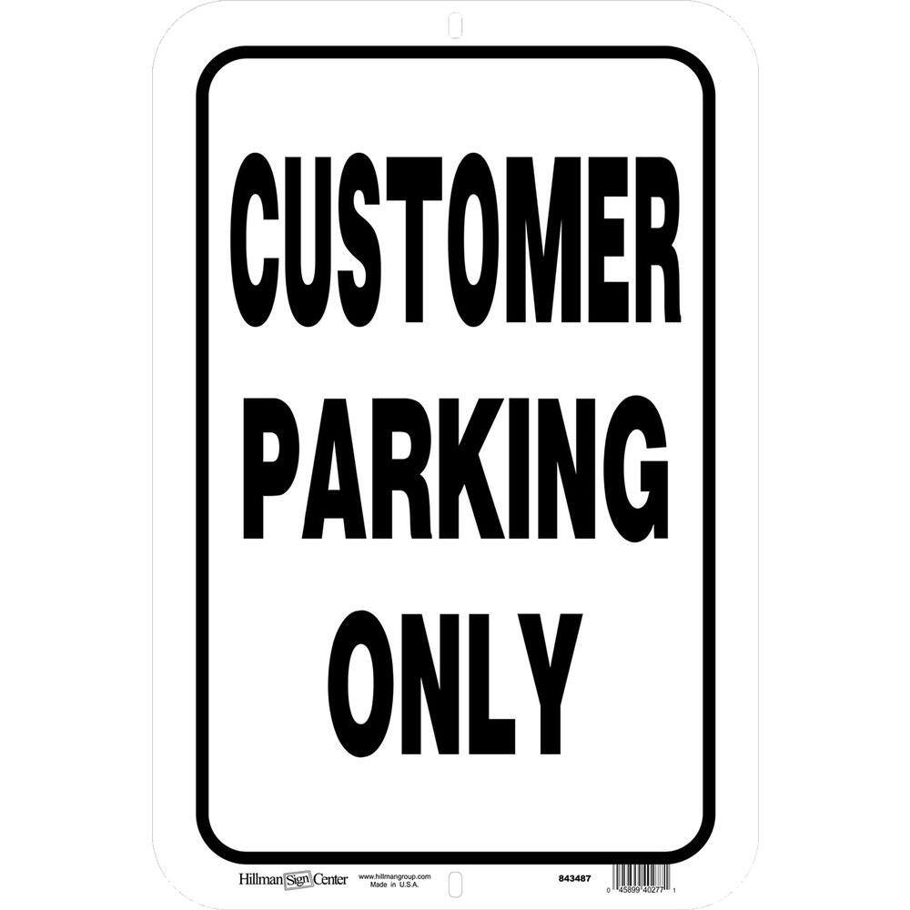 Hillman 18 in. x 12 in. Aluminum Customer Parking Only Sign 843487 ...