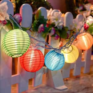 10 LED Hanging Lantern String Lights Plug in Waterproof Connectable Indoor Outdoor for Christmas Party Birthday Decor