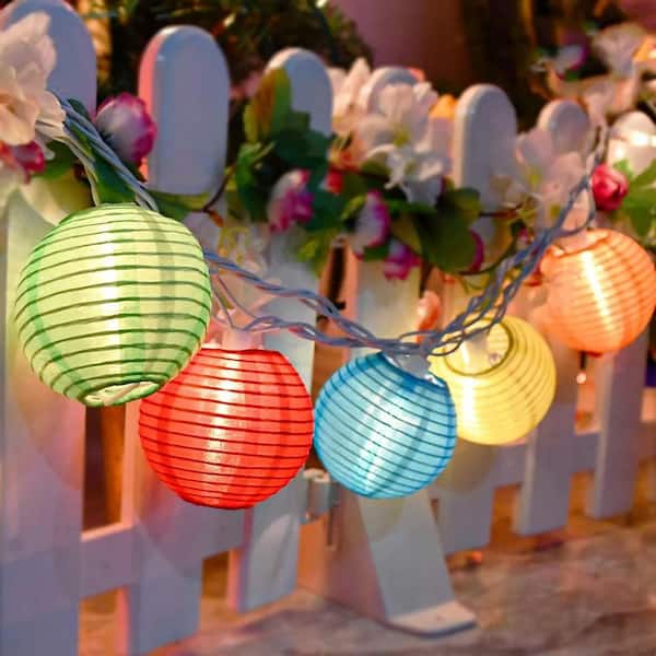 MUMTOP 10 LED Hanging Lantern String Lights Plug in Waterproof Connectable Indoor Outdoor for Christmas Party Birthday Decor