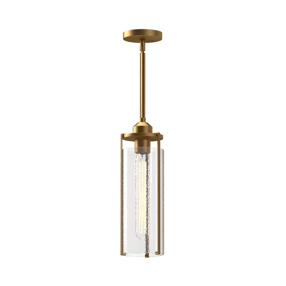 Aged Gold and Glass Mini Pendant Light