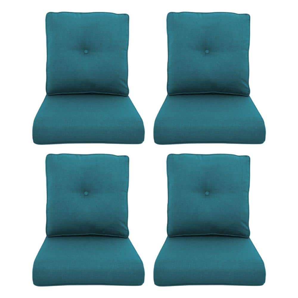 Duraolex 22 in. x 25 in. x 4 in. 8-Piece Deep Seating Outdoor Lounge Chair Cushion and Back Pillow in Peacock Blue price history on PriceWatchPro