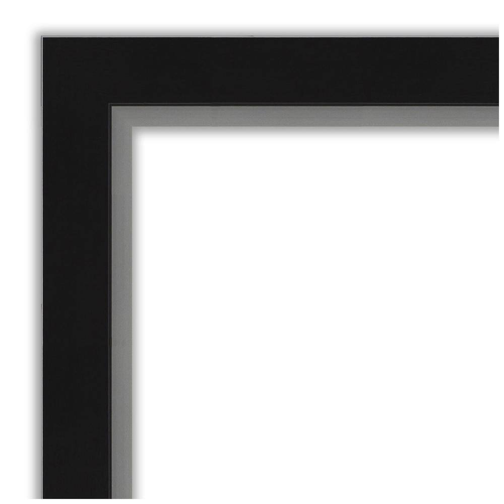 Eva 19" x 23" Black Silver Narrow Framed Wall Mirror