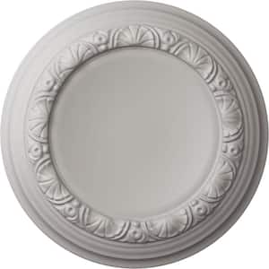 12-1/2 in. x 1-1/2 in. Carlsbad Urethane Ceiling Medallion (Fits Canopies upto 7-7/8 in.), Ultra Pure White