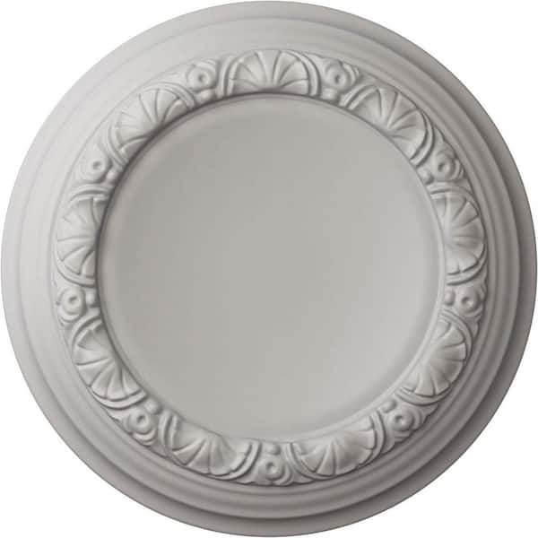 Ekena Millwork 12-1/2 in. x 1-1/2 in. Carlsbad Urethane Ceiling Medallion (Fits Canopies upto 7-7/8 in.), Ultra Pure White