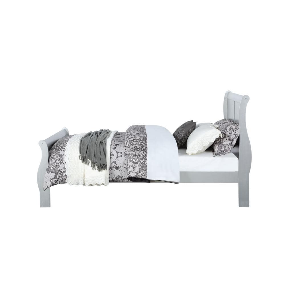 Elegant Gray Queen Upholstered Bed with Tufted Headboard and Storage Drawer