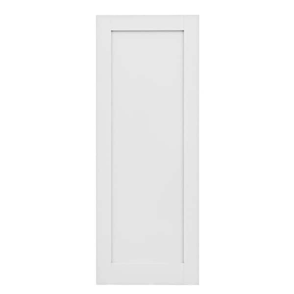 30 in. x 80 in. White Primed MDF Blank Solid Core Door Slab for Pocket Door, Standard Door without Pocket Door Frame