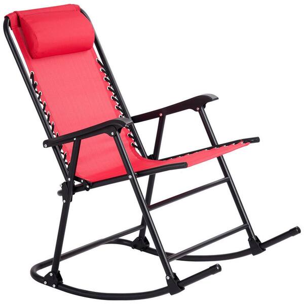 Details about   Goplus Folding Zero Gravity Rocking Chair Rocker Outdoor Patio Headrest Red 