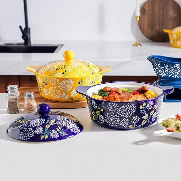 JFVKAF Ceramic Oval Casserole Dish with Lid Porcelain Baking Dish
