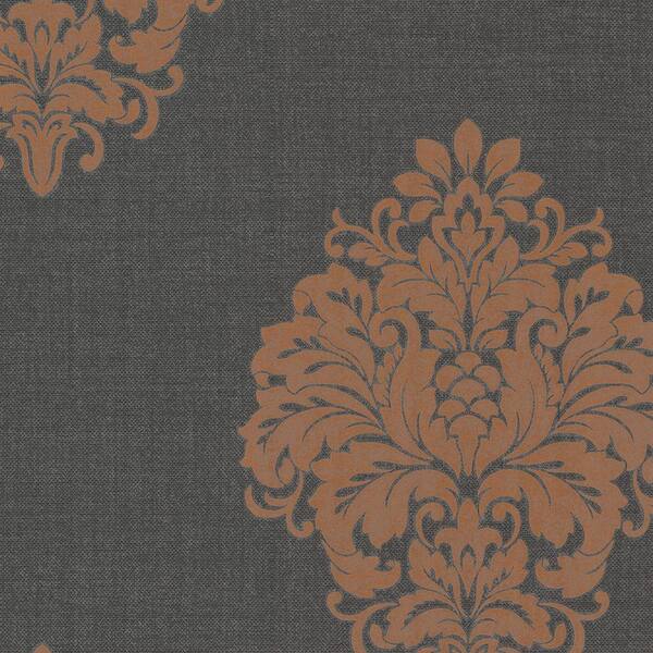 Kenneth James Duchess Orange Damask Paper Strippable Wallpaper (Covers 56.4 sq. ft.)